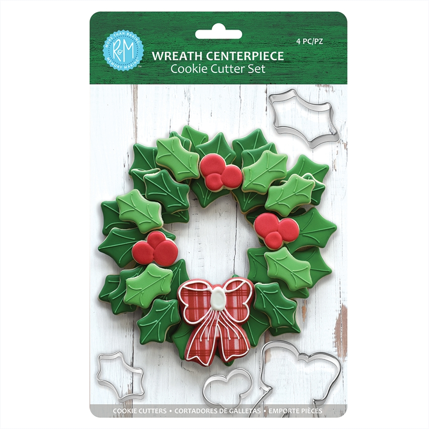 Wreath Centerpiece 4 Pc Cookie Cutter Set