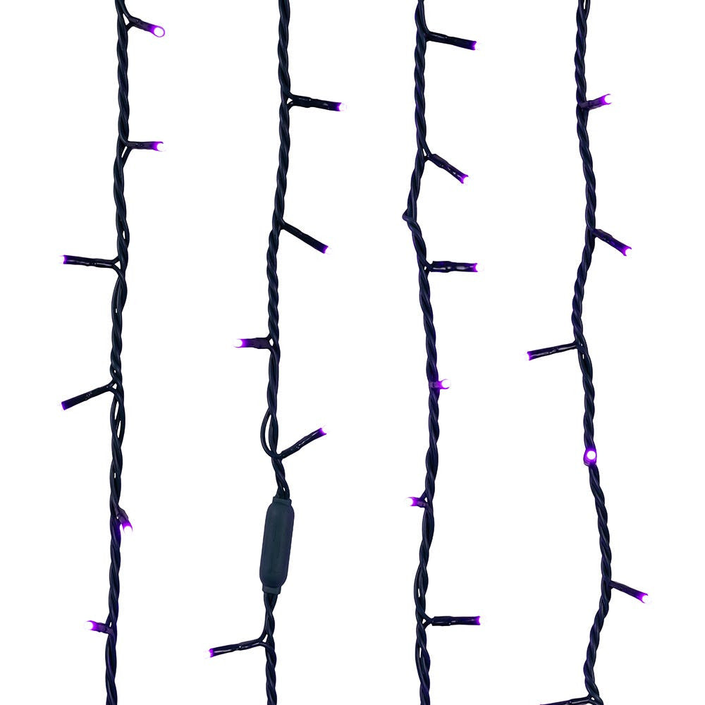 Jingle Bright 100 LED Light Set - Purple - Green Wire