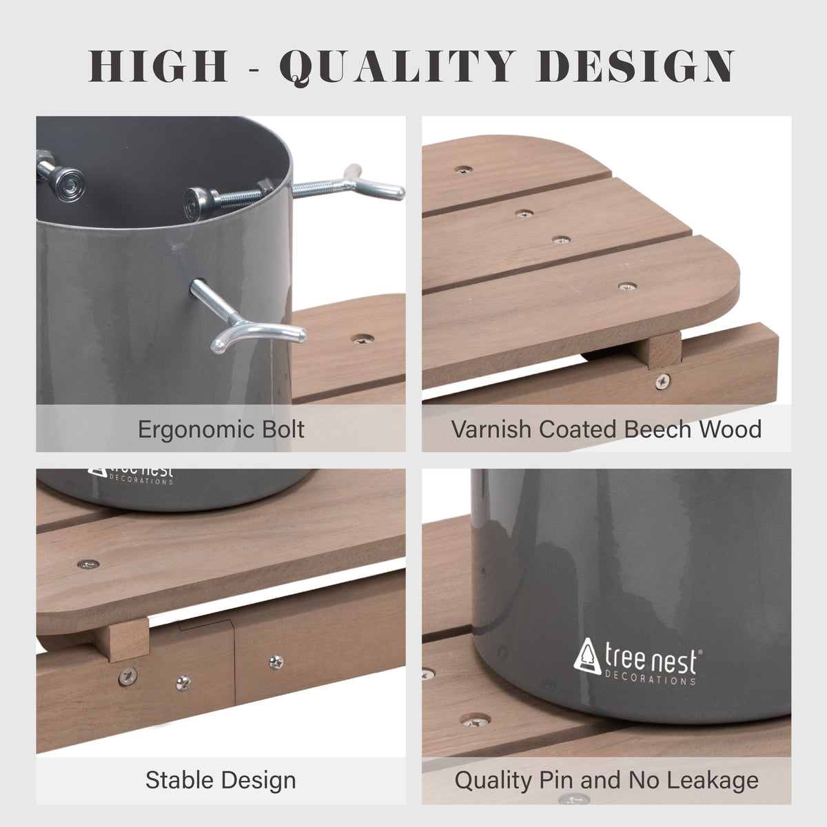 Wooden Runner Sled Tree Stand - Natural