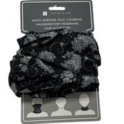 Headband/Scarf Black and White Paisley