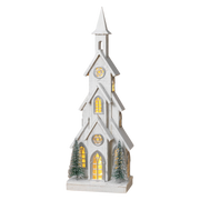 The Lighted Wooden Holiday Church - 28 Inches tall