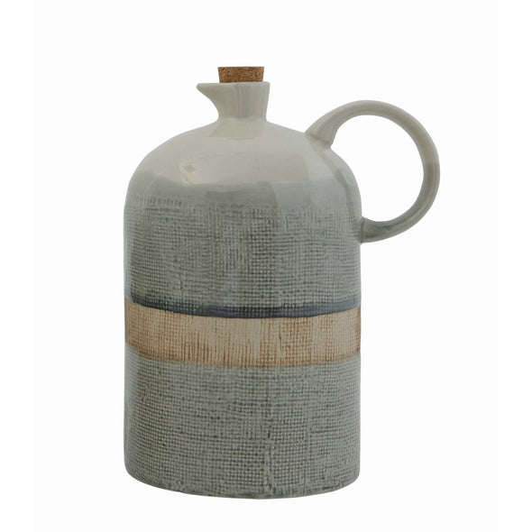 Jug Ceramic Reactive Glaze Cork Stopper 40oz by Homeportonline