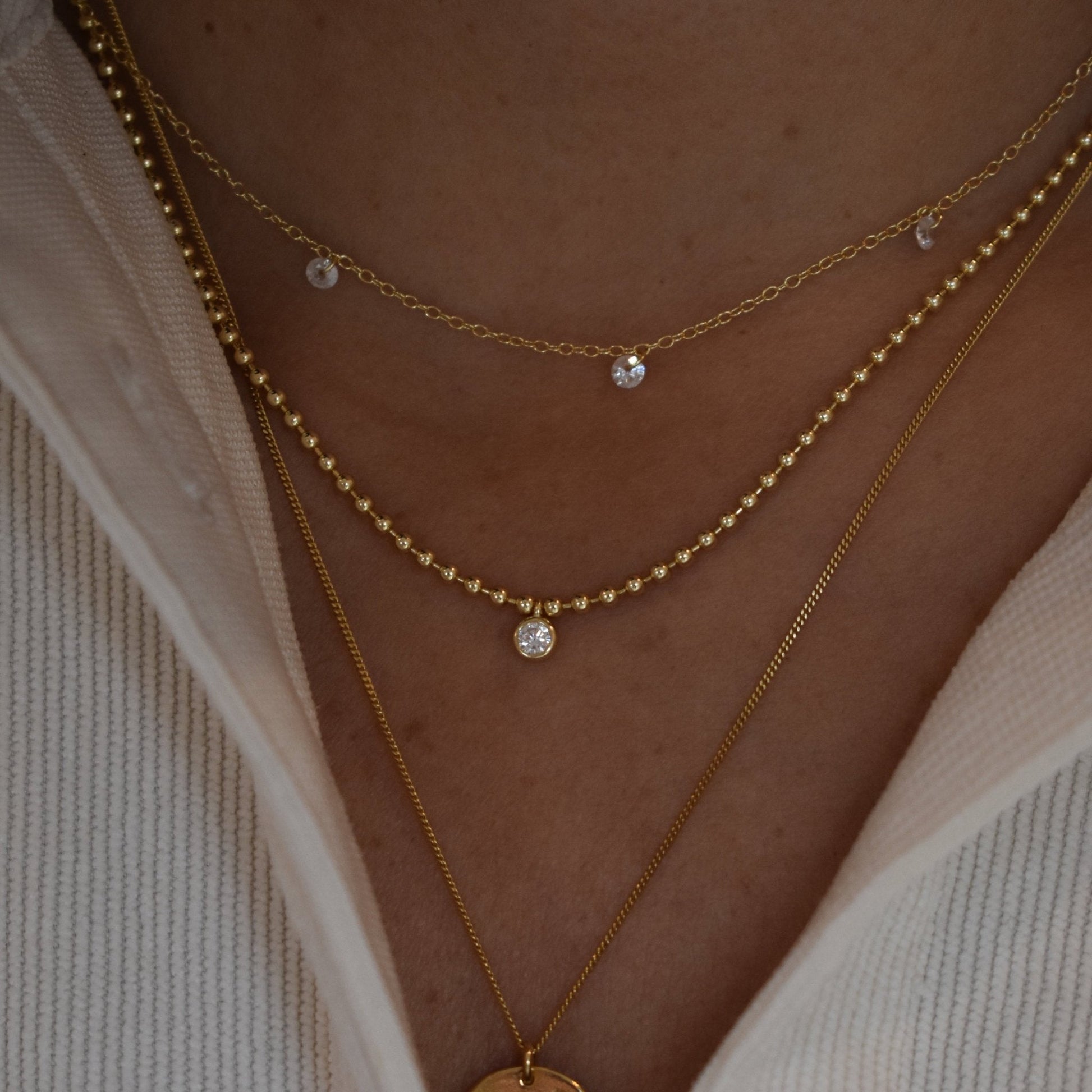 Juliette Gold Ball Necklace by elliparr
