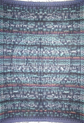 Tapestry Twin Size Overprint Madras Jungle Green by Homeportonline