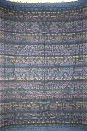Tapestry Twin Size Overprint Madras Jungle Blue