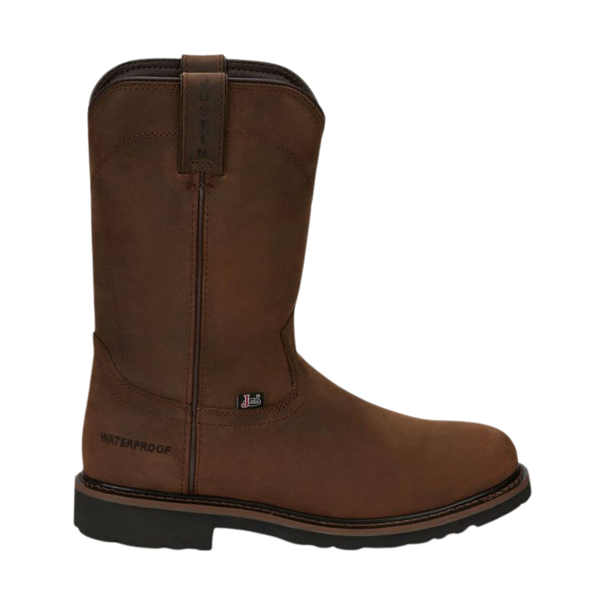 Justin Men's 11 Inch Drywall Wyoming Waterproof Soft Toe Work Boots - Brown by Lenny's Shoe & Apparel