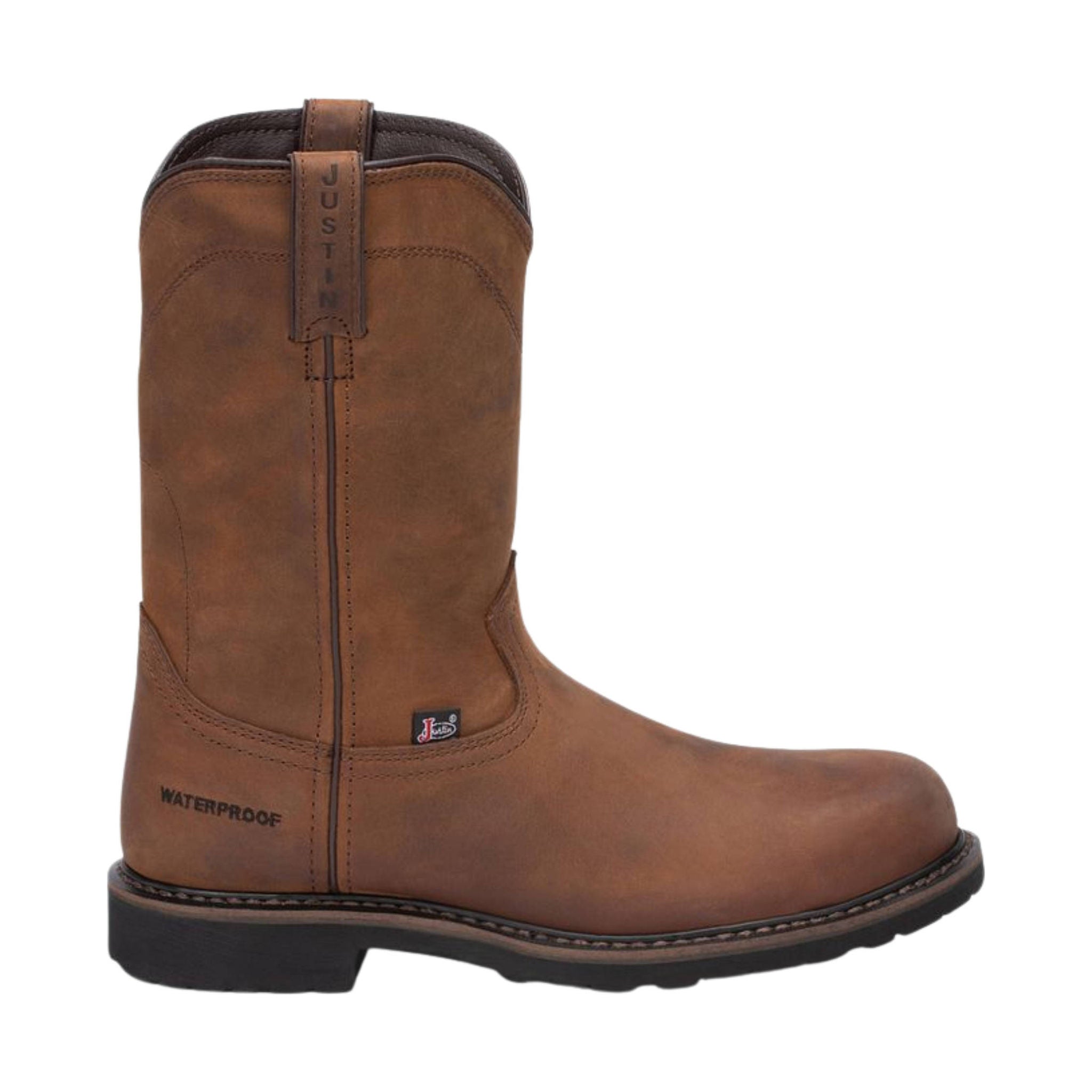 Justin Men's 11 Inch Drywall Wyoming Waterproof Steel Toe Work Boots - Brown by Lenny's Shoe & Apparel