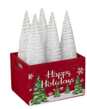 Red Wood Happy Holidays Crate