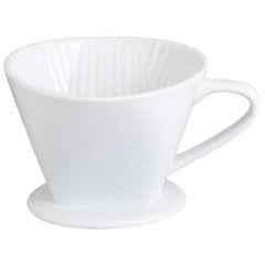 Pour Over Coffee Filter Cone - Porcelain White #2 by Homeportonline