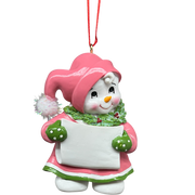 Snow Kid Ornament - Girl - Pink Hat