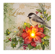 Light Up Winter Bird Canvas Wall Decor - Chickadee
