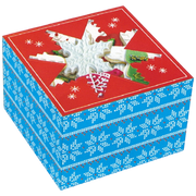 Holiday Square Treat Box 2 Pack - Blue Knit & Red Cookies