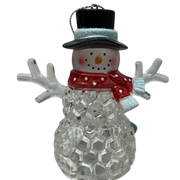 3.75"LED Snowman With Black Hat Ornament