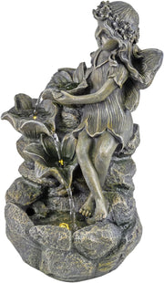 Blossom Fairy Lighted Garden Fountain