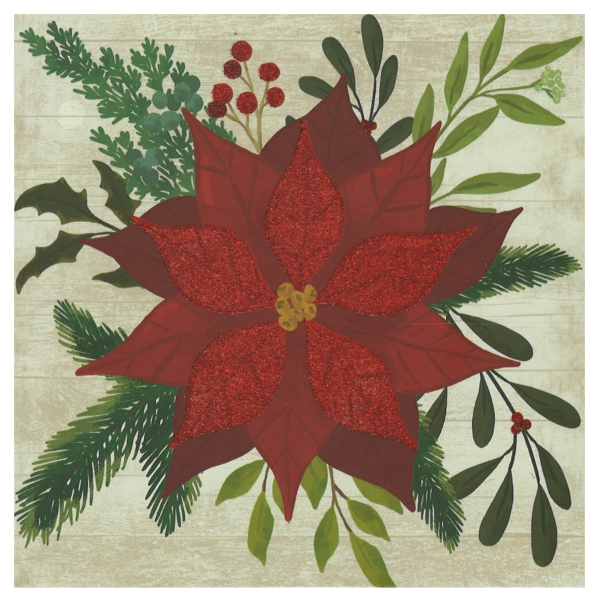 Pop-Up Gift Card Box (Red Plaid & Glitter Poinsettia)