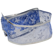 Sheer Wire-edged 2 inch Ribbon - 6 Feet - Blue