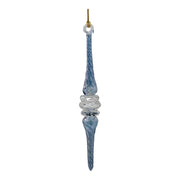 Outer Swirl Icicle Glass Ornaments - Blue - Clear Center
