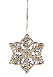 Laser Cut Wood Snowflake Ornament - Style 2