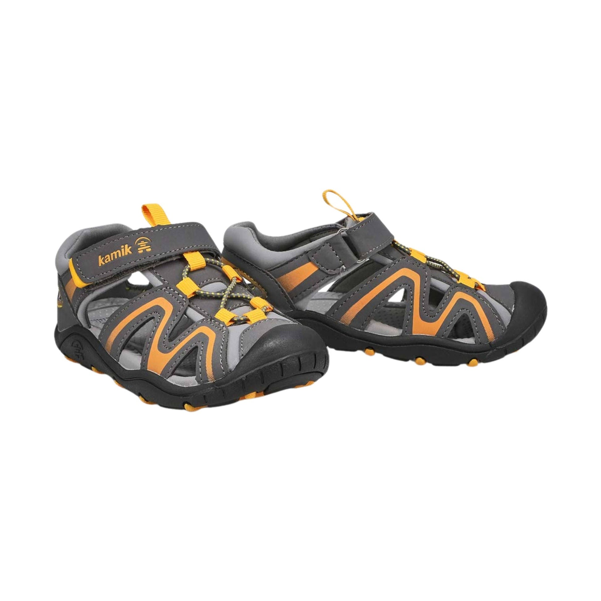 Kamik Kids' Kick Sandals - Grey/Orange by Lenny's Shoe & Apparel