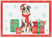 Love of Pets Boxed Cards (Dog with Gifts and Snowflakes)