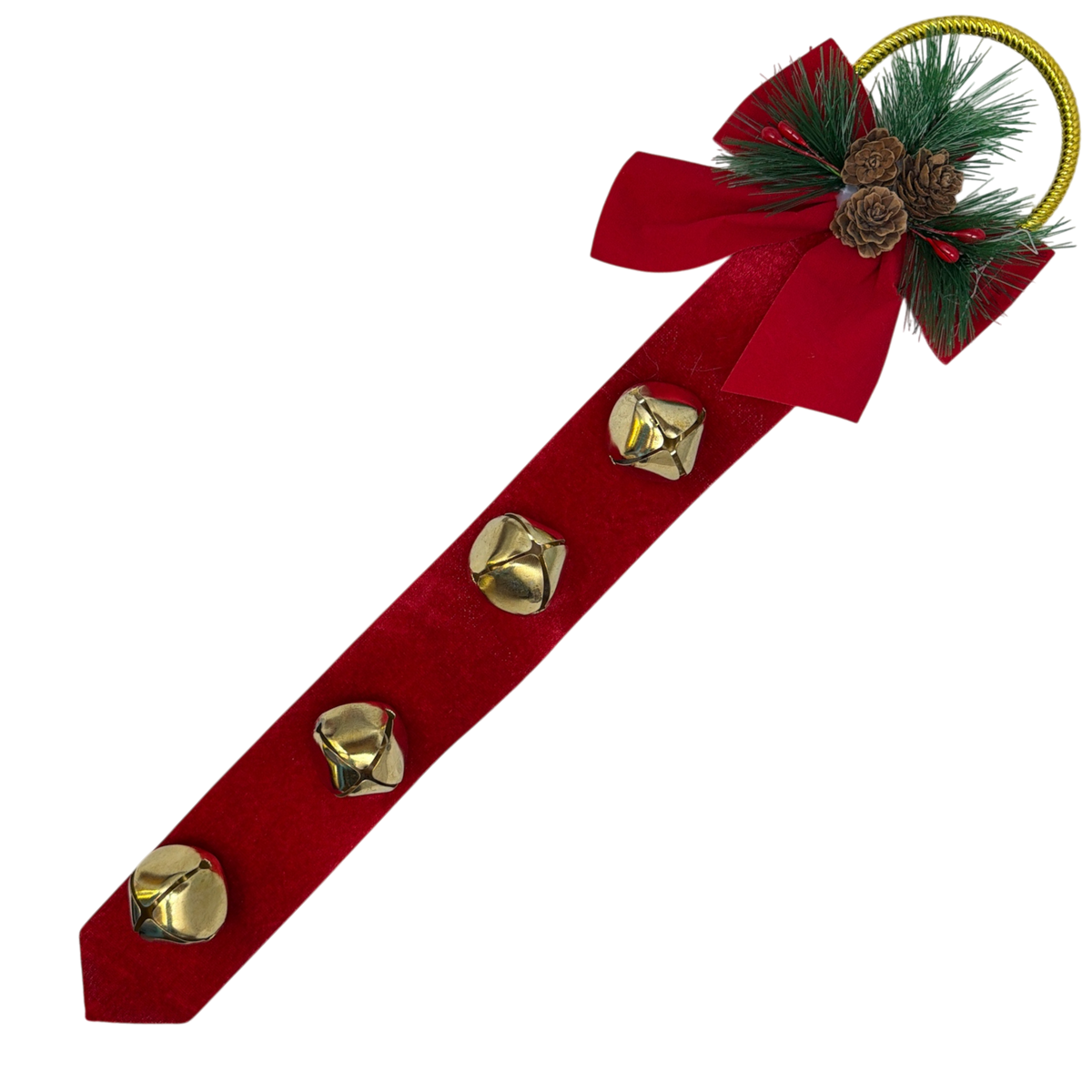 Red Door Hanger With Gold Bells