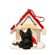 Ceramic Doghouse Ornament - Scottie