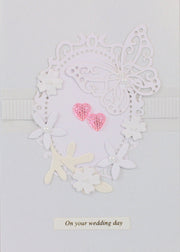 Handmade Embellished Card Collection - Wedding Day White Butterfly