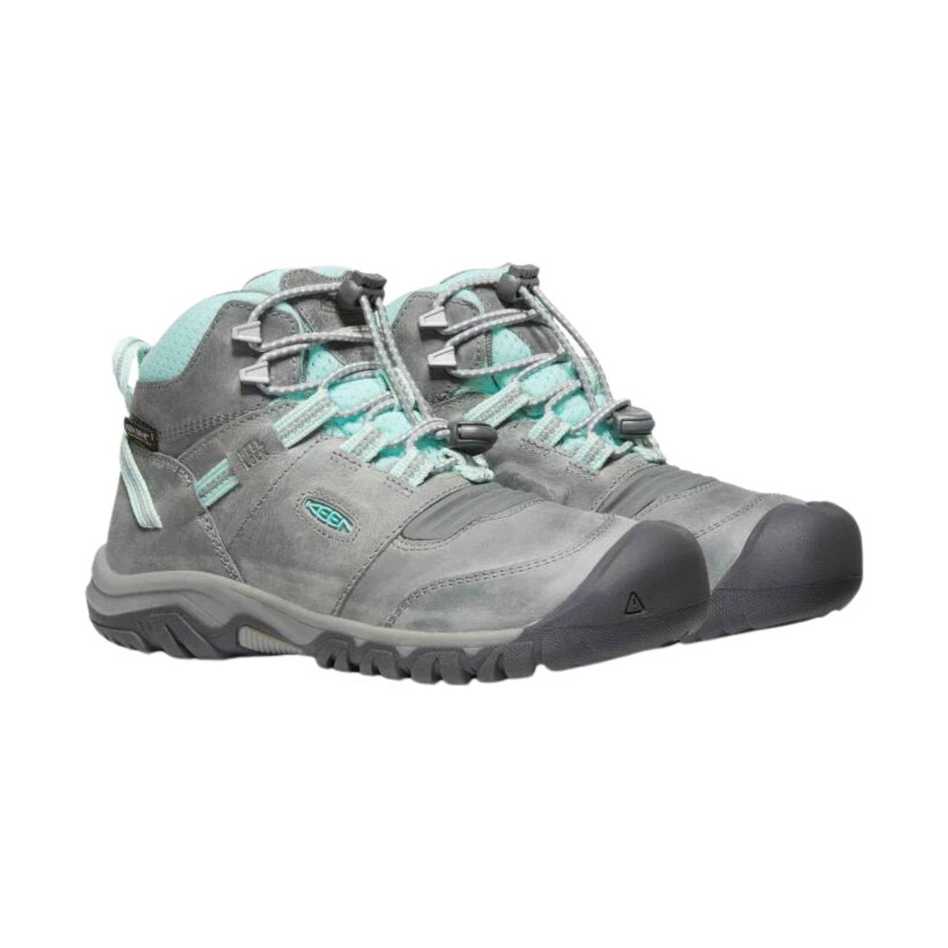 KEEN Big Kids' Ridge Flex Waterproof Mid Boot- Grey/Blue Tint by Lenny's Shoe & Apparel