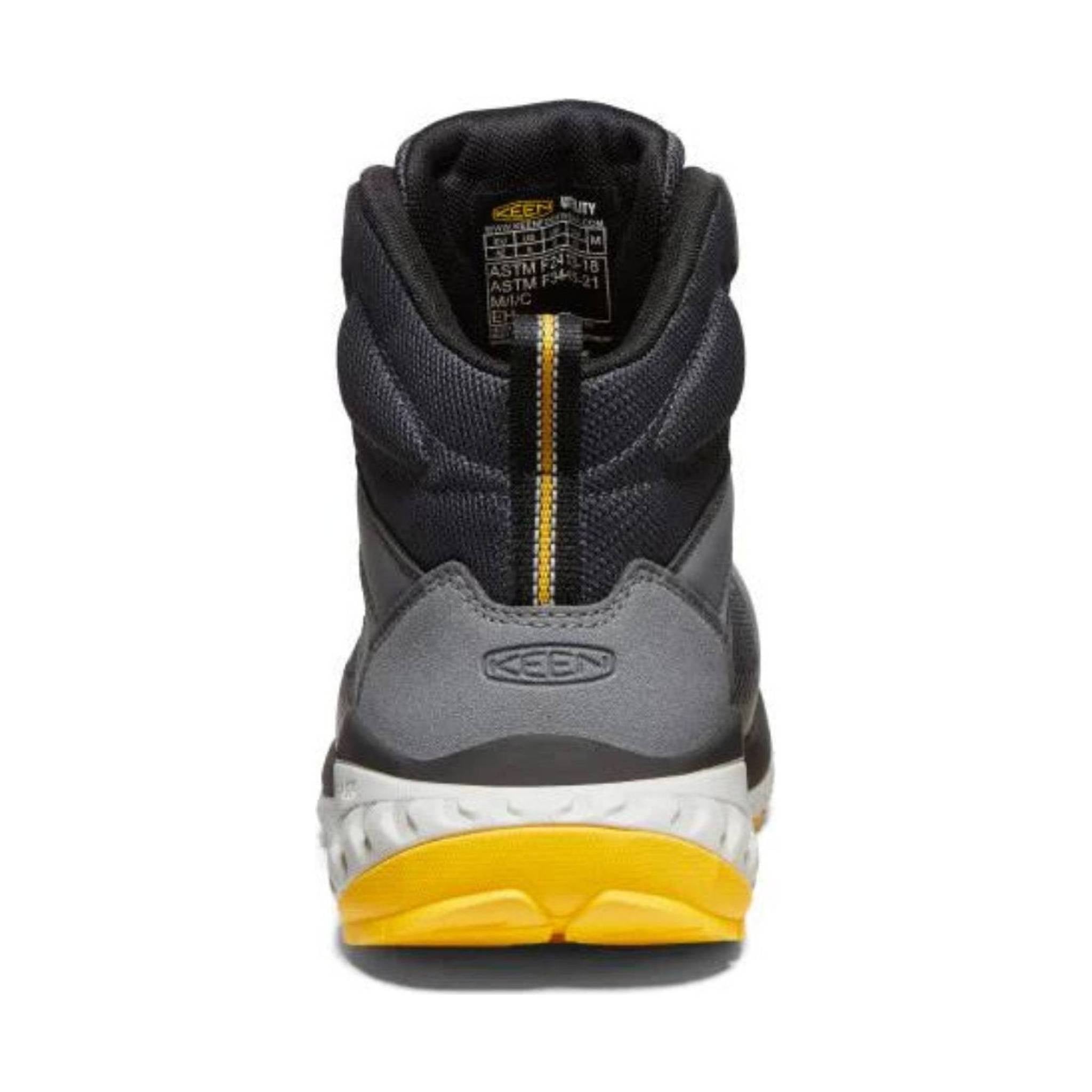 KEEN Utility Men's Arvada Carbon Fiber Toe Mid Work Boot - Grey/Yellow by Lenny's Shoe & Apparel