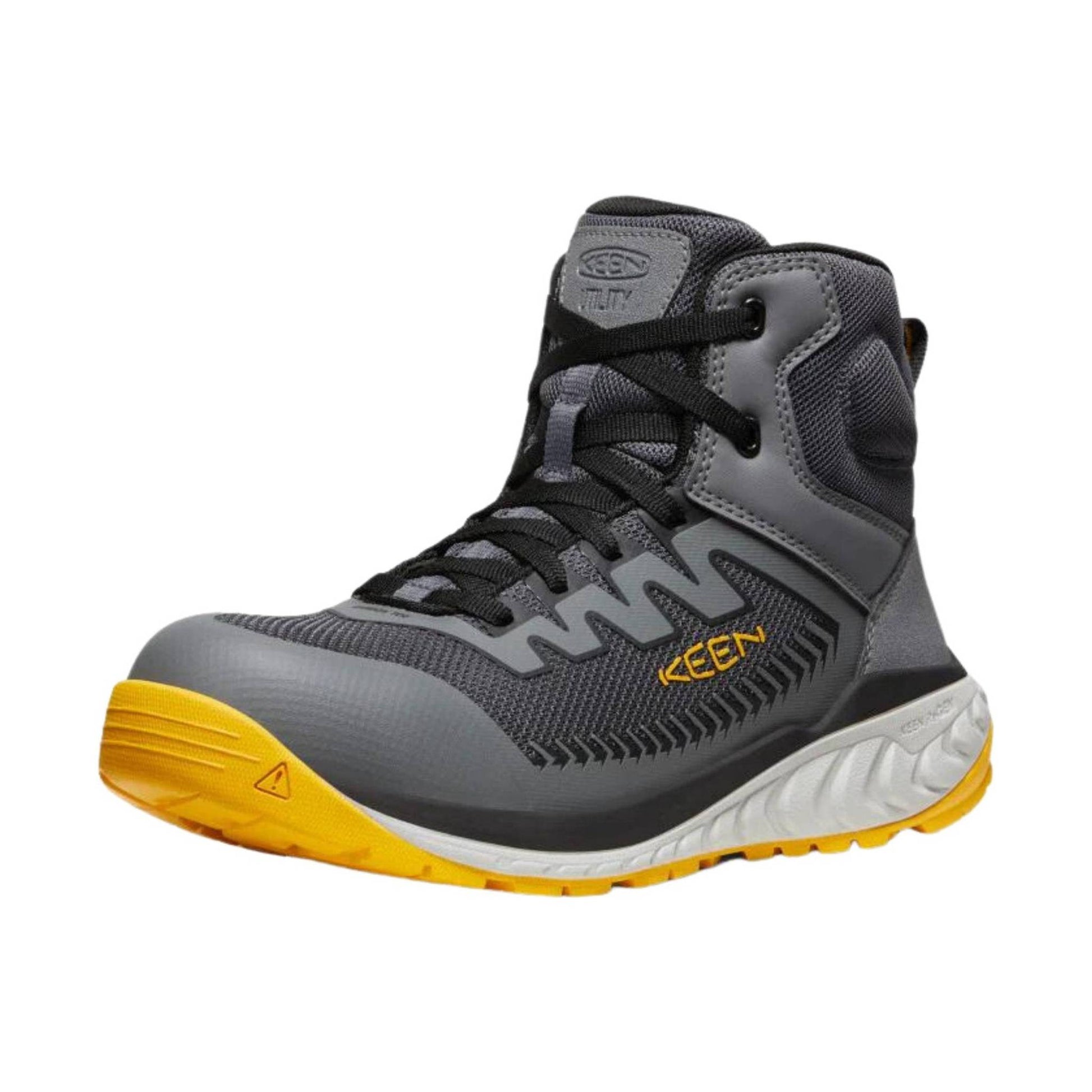 KEEN Utility Men's Arvada Carbon Fiber Toe Mid Work Boot - Grey/Yellow by Lenny's Shoe & Apparel