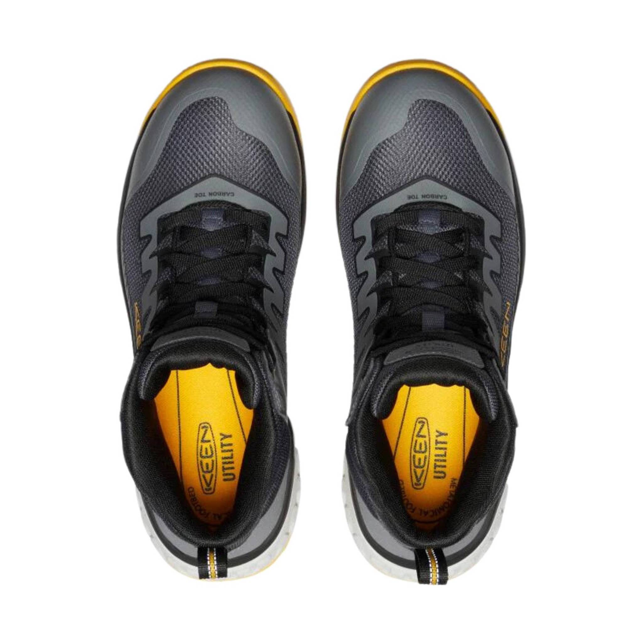 KEEN Utility Men's Arvada Carbon Fiber Toe Mid Work Boot - Grey/Yellow by Lenny's Shoe & Apparel