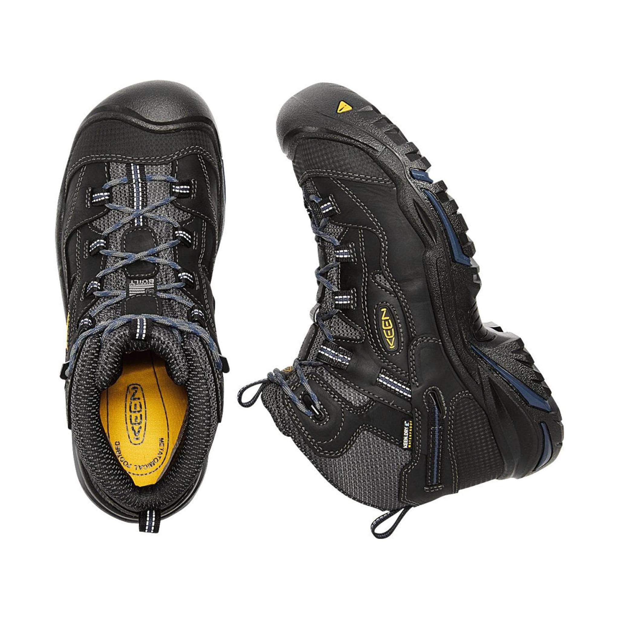 KEEN Utility Men's Braddock Mid Waterproof Soft Toe Boot - Raven/Estate Blue by Lenny's Shoe & Apparel