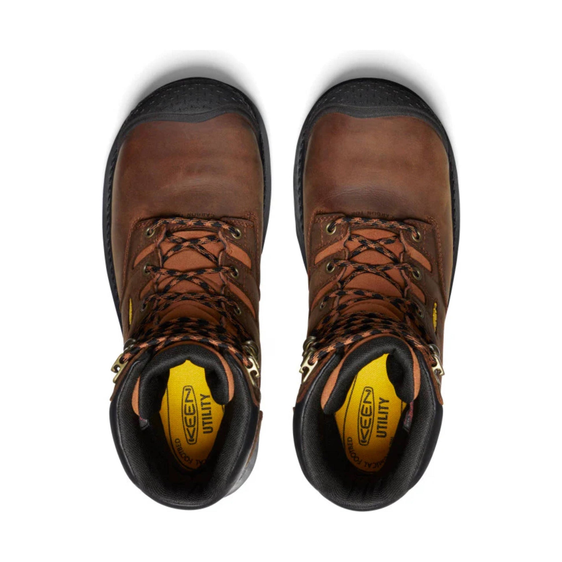 KEEN Utility Men's Camden 8 Inch Insulated Waterproof Carbon Fiber Toe Work Boots - Leather Brown/ Black by Lenny's Shoe & Apparel