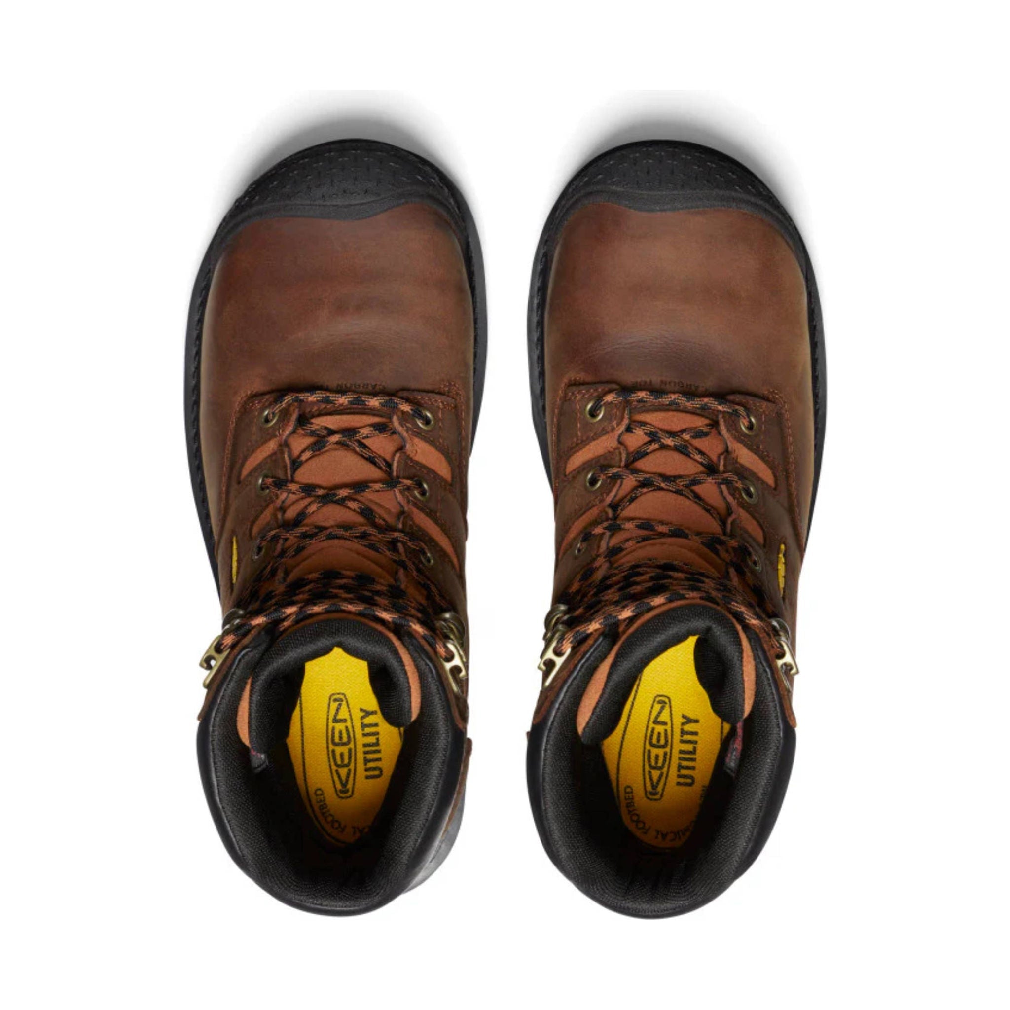 KEEN Utility Men's Camden 8 Inch Insulated Waterproof Carbon Fiber Toe Work Boots - Leather Brown/ Black by Lenny's Shoe & Apparel