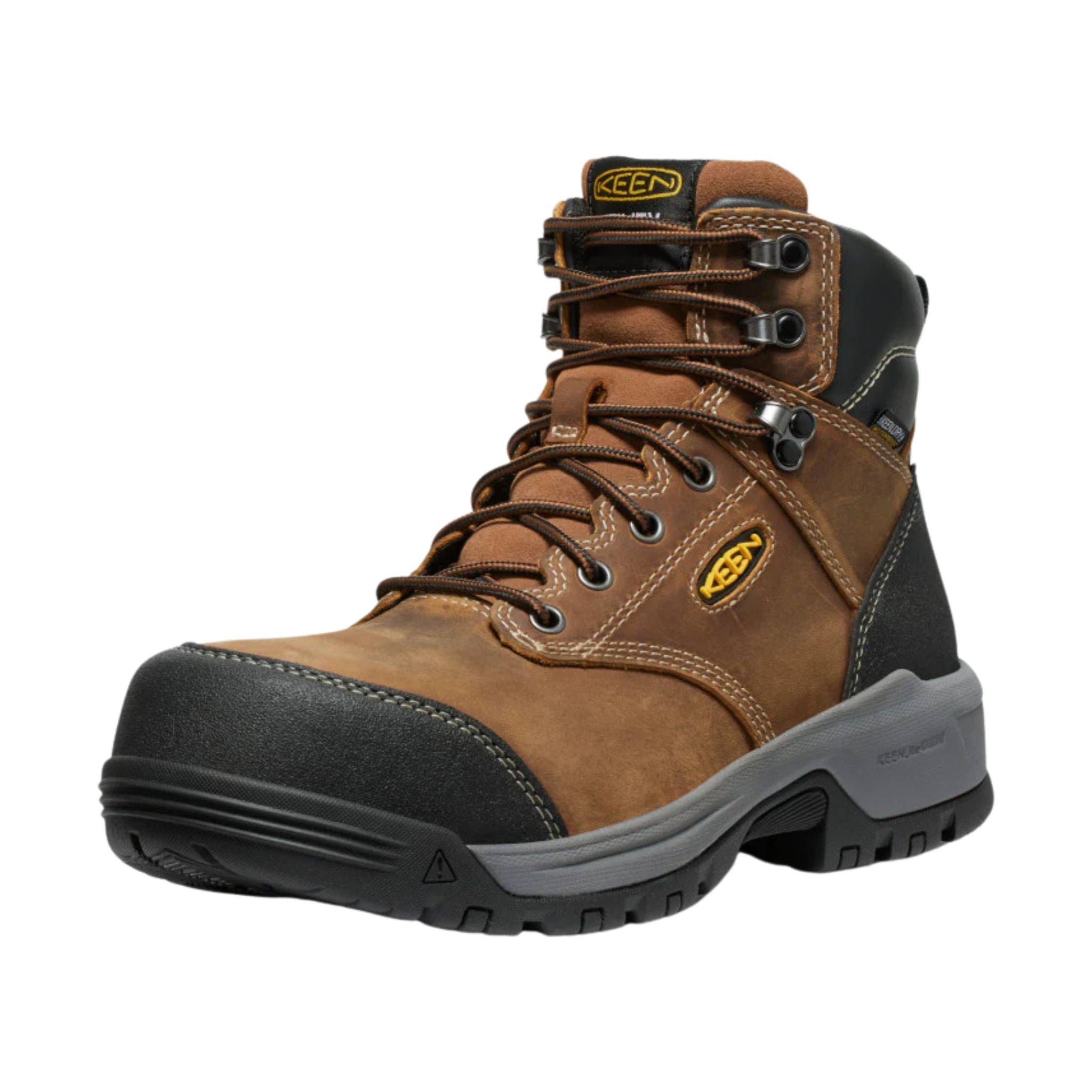 KEEN Utility Men's Evanston 6 Inch Waterproof Carbon Toe Work Boots - Bison/Black by Lenny's Shoe & Apparel