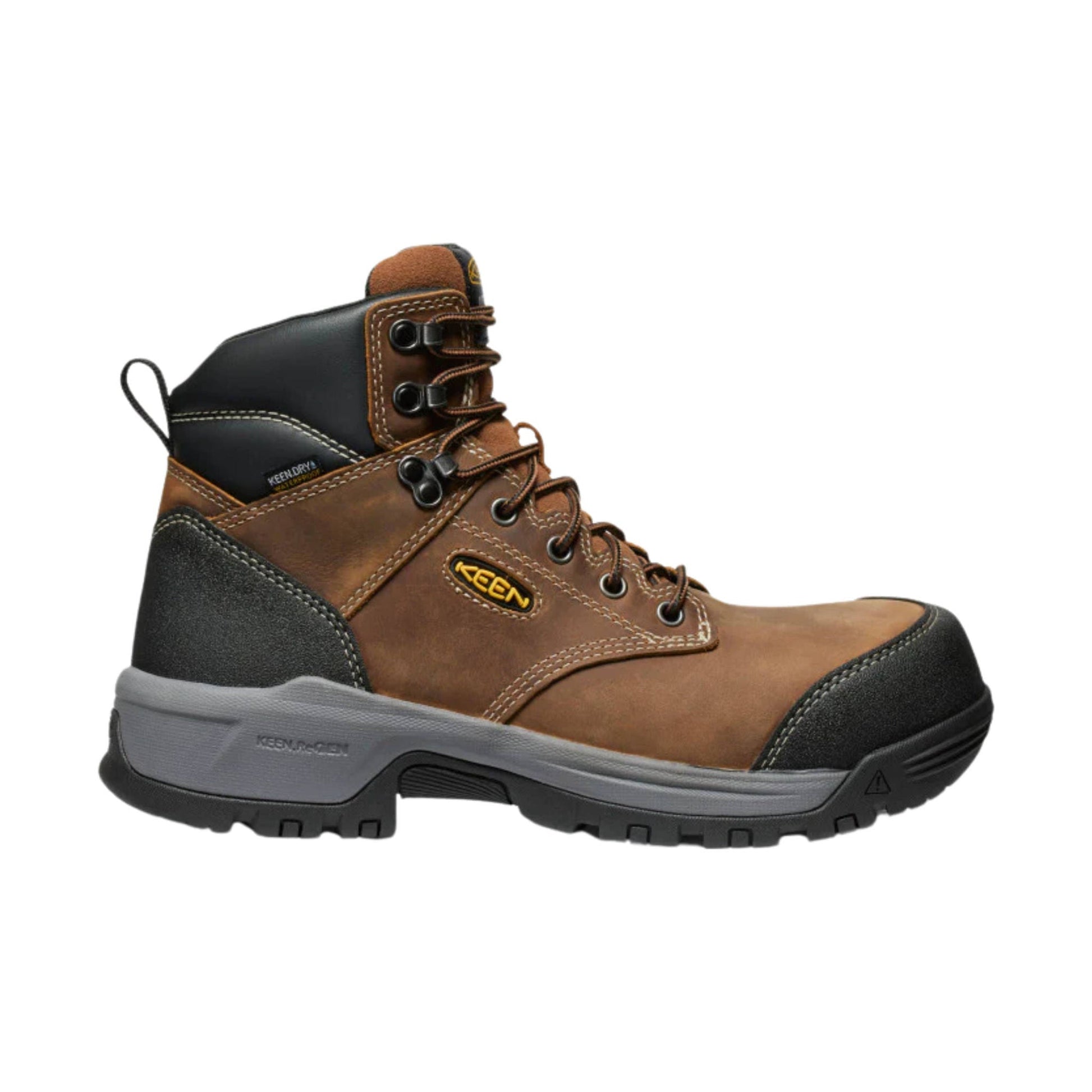 KEEN Utility Men's Evanston 6 Inch Waterproof Carbon Toe Work Boots - Bison/Black by Lenny's Shoe & Apparel
