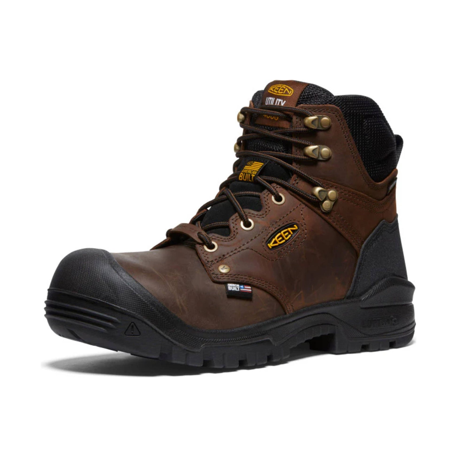 KEEN Utility Men's Independence 6 Inch Insulated Waterproof Carbon Fiber Toe Work Boots - Dark Earth/Black by Lenny's Shoe & Apparel