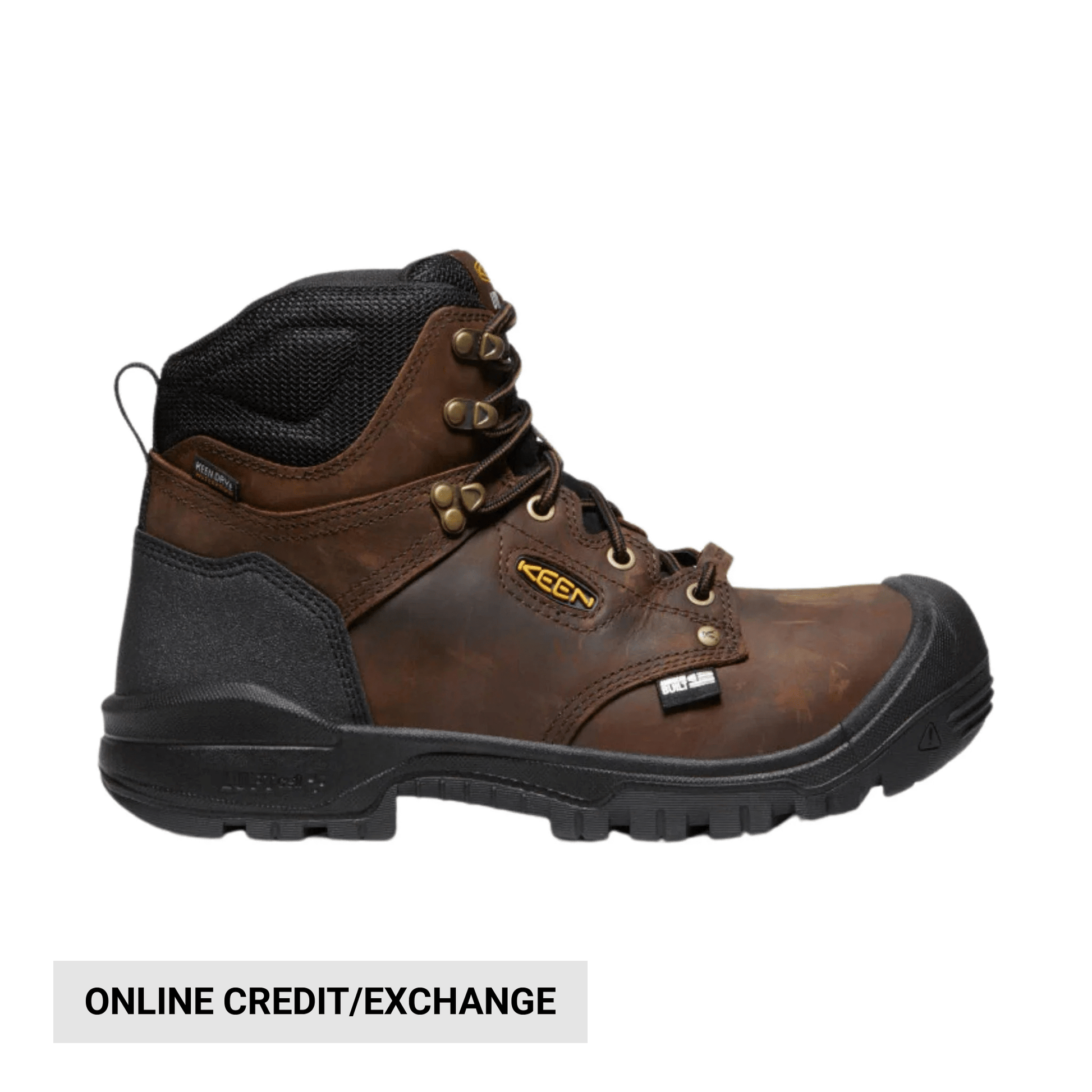 KEEN Utility Men's Independence 6 Inch Insulated Waterproof Carbon Fiber Toe Work Boots - Dark Earth/Black by Lenny's Shoe & Apparel