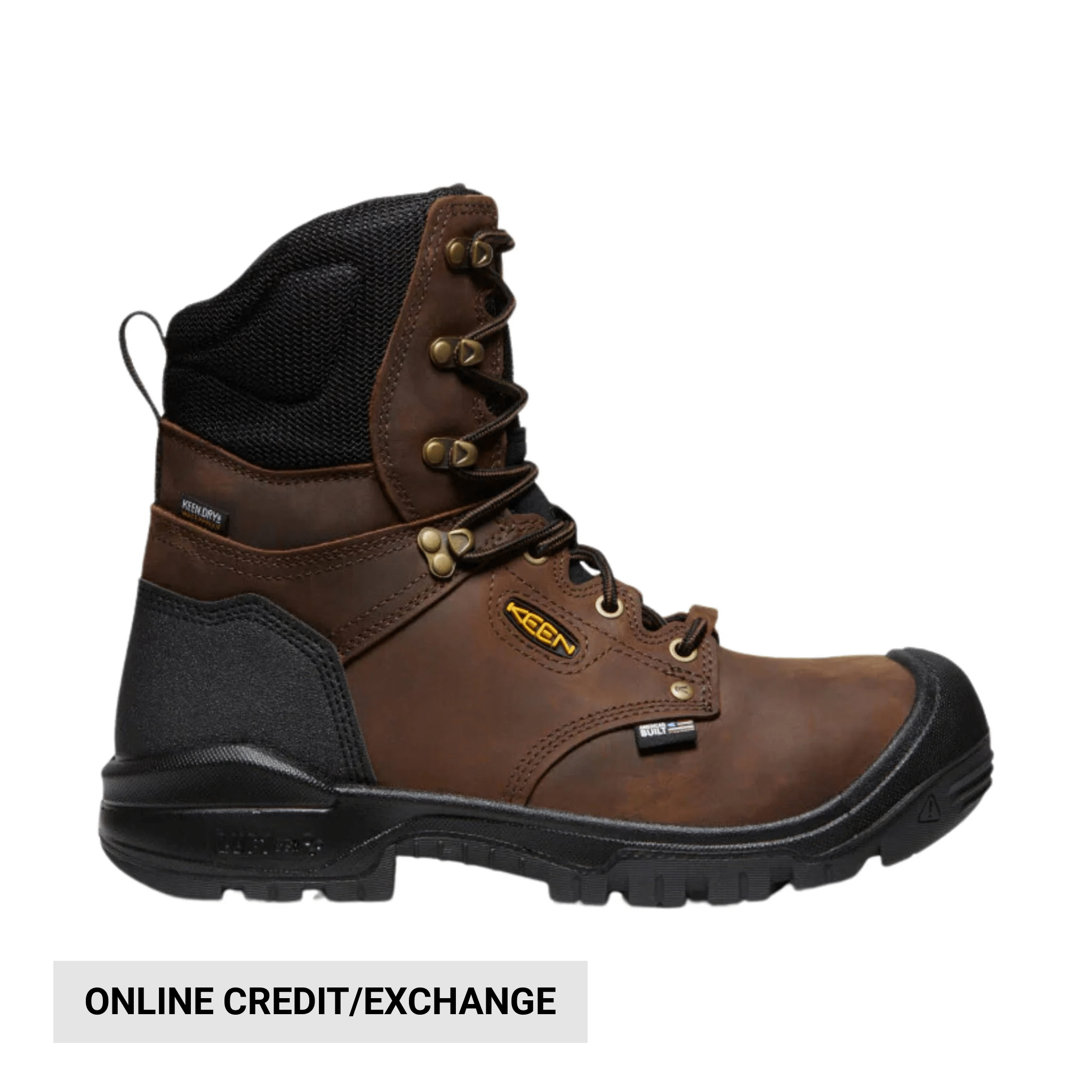 KEEN Utility Men's Independence 8 Inch Insulated Waterproof Carbon Fiber Toe Work Boots - Dark Earth/Black by Lenny's Shoe & Apparel