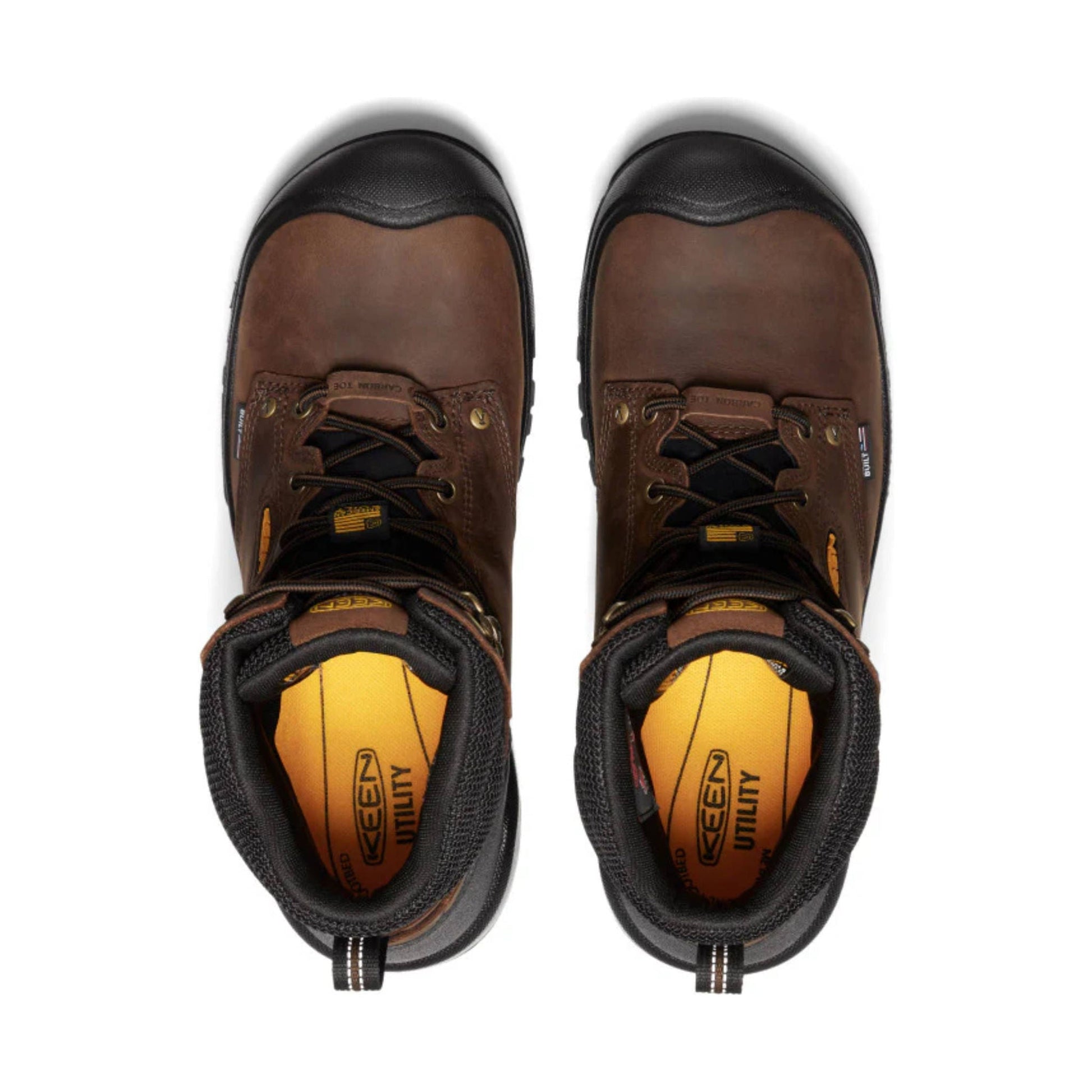 KEEN Utility Men's Independence 8 Inch Insulated Waterproof Carbon Fiber Toe Work Boots - Dark Earth/Black by Lenny's Shoe & Apparel