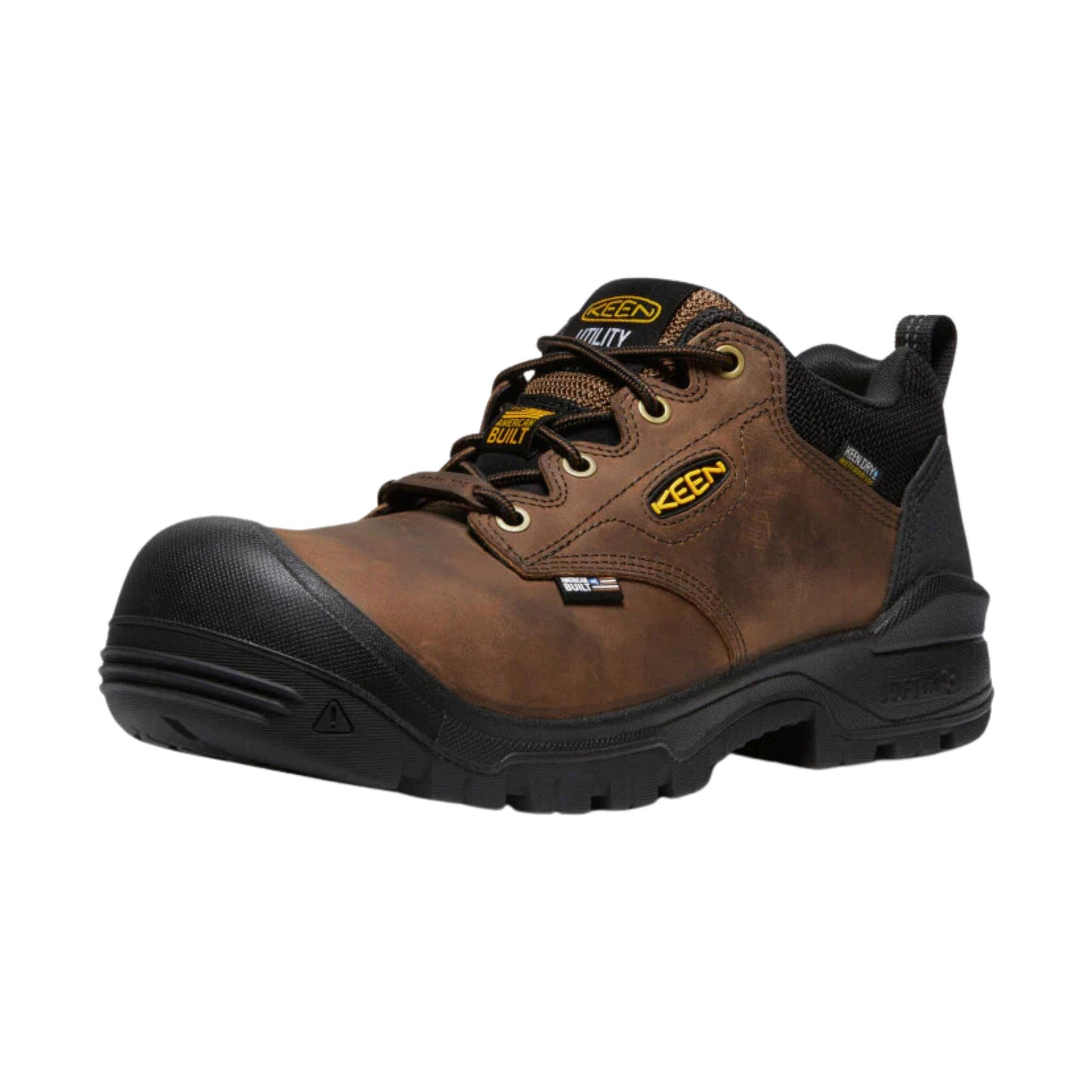 KEEN Utility Men's Independence Oxford Waterproof Carbon Fiber Toe Work Shoes - Dark Earth/Black by Lenny's Shoe & Apparel