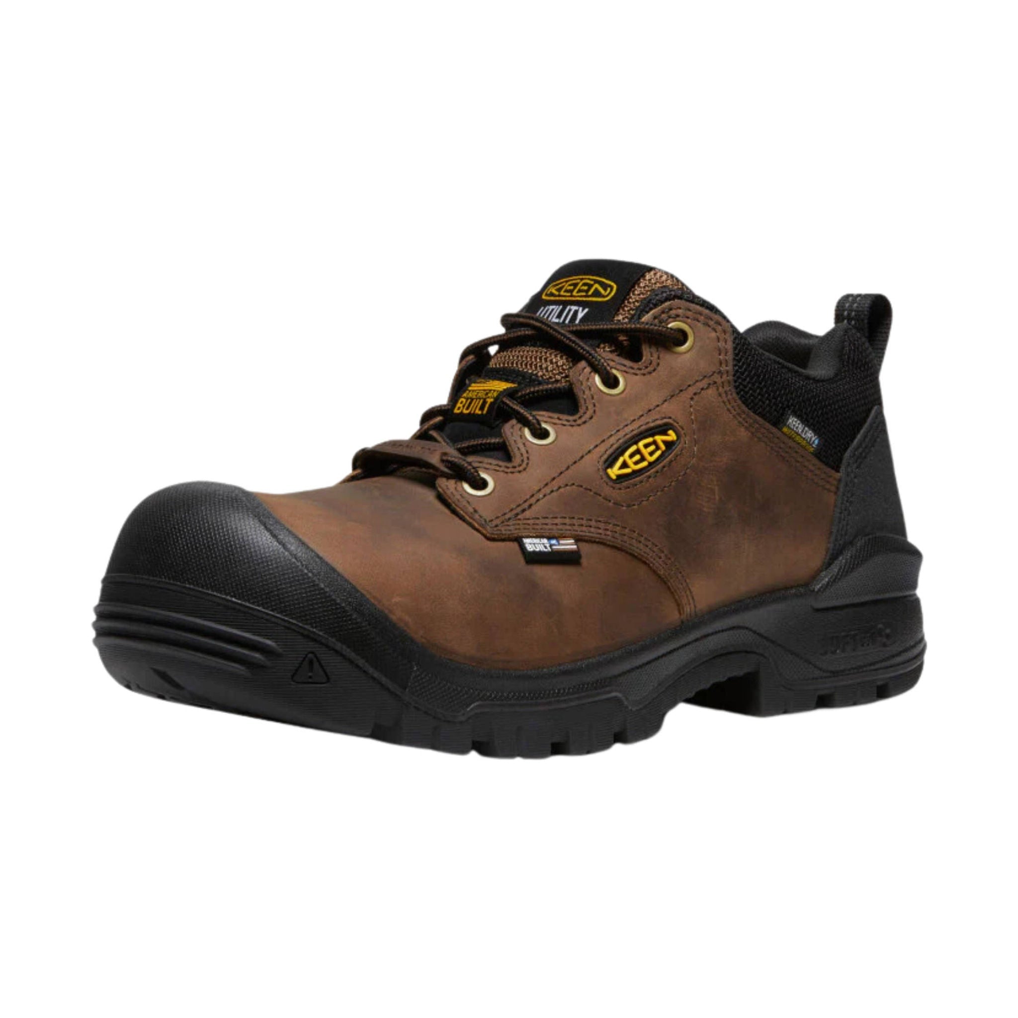 KEEN Utility Men's Independence Oxford Waterproof Carbon Fiber Toe Work Shoes - Dark Earth/Black by Lenny's Shoe & Apparel