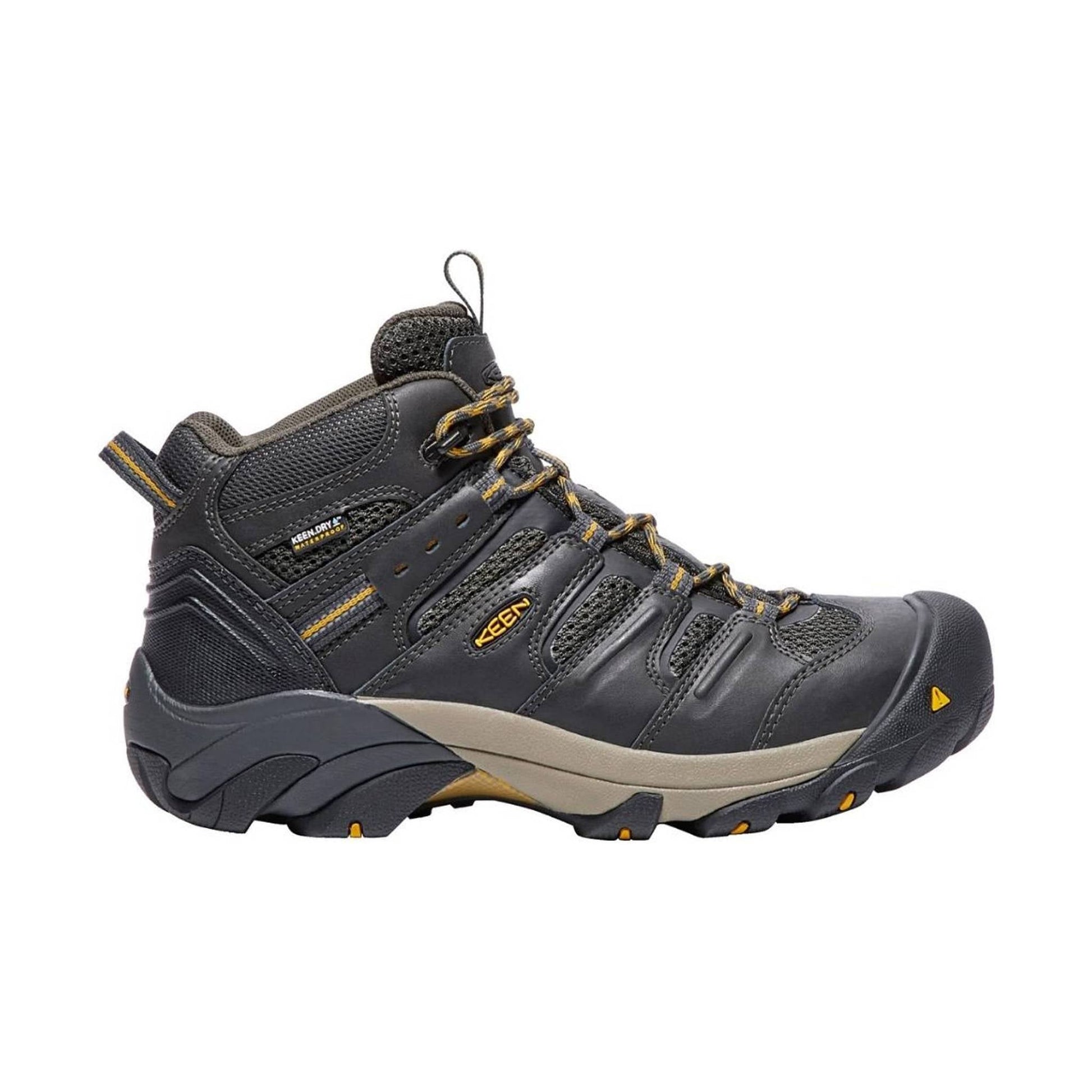 KEEN Utility Men's Lansing Mid Steel Toe Work Boot - Grey/Yellow by Lenny's Shoe & Apparel