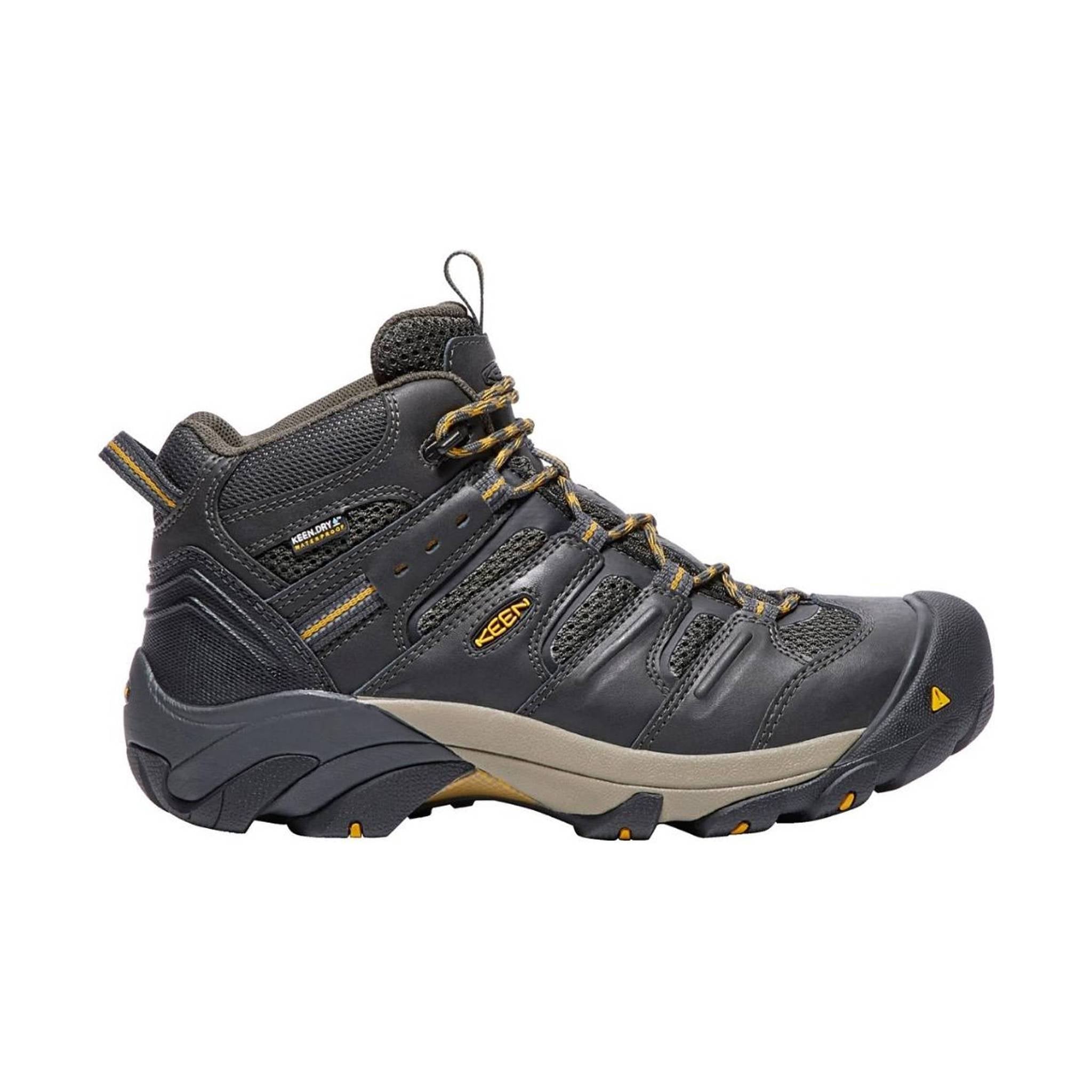 KEEN Utility Men's Lansing Mid Steel Toe Work Boot - Grey/Yellow by Lenny's Shoe & Apparel