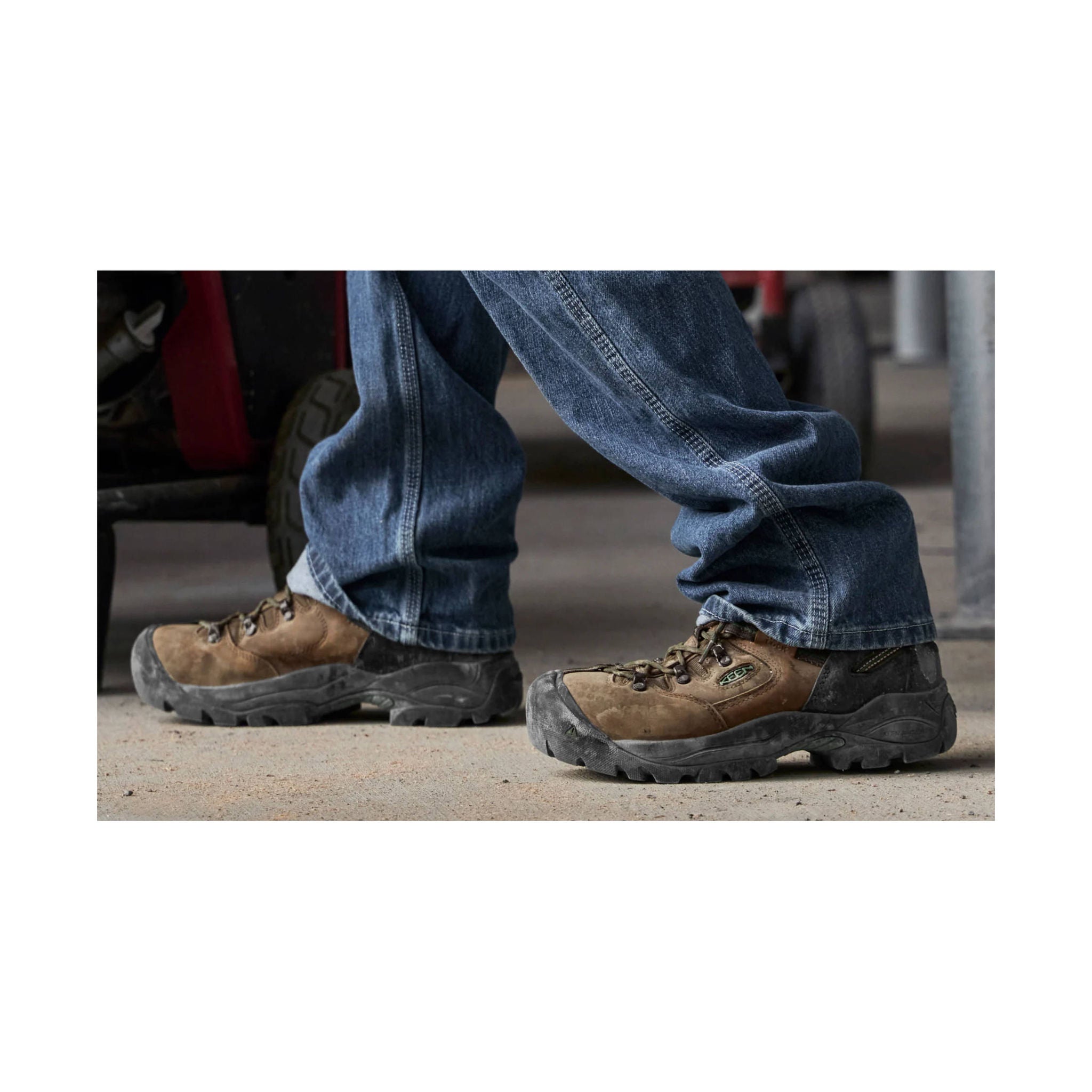 KEEN Utility Men's Pittsburgh Energy 6 Inch Waterproof Carbon Fiber Toe Work Boots - Cascade Brown/Greener Pastures by Lenny's Shoe & Apparel