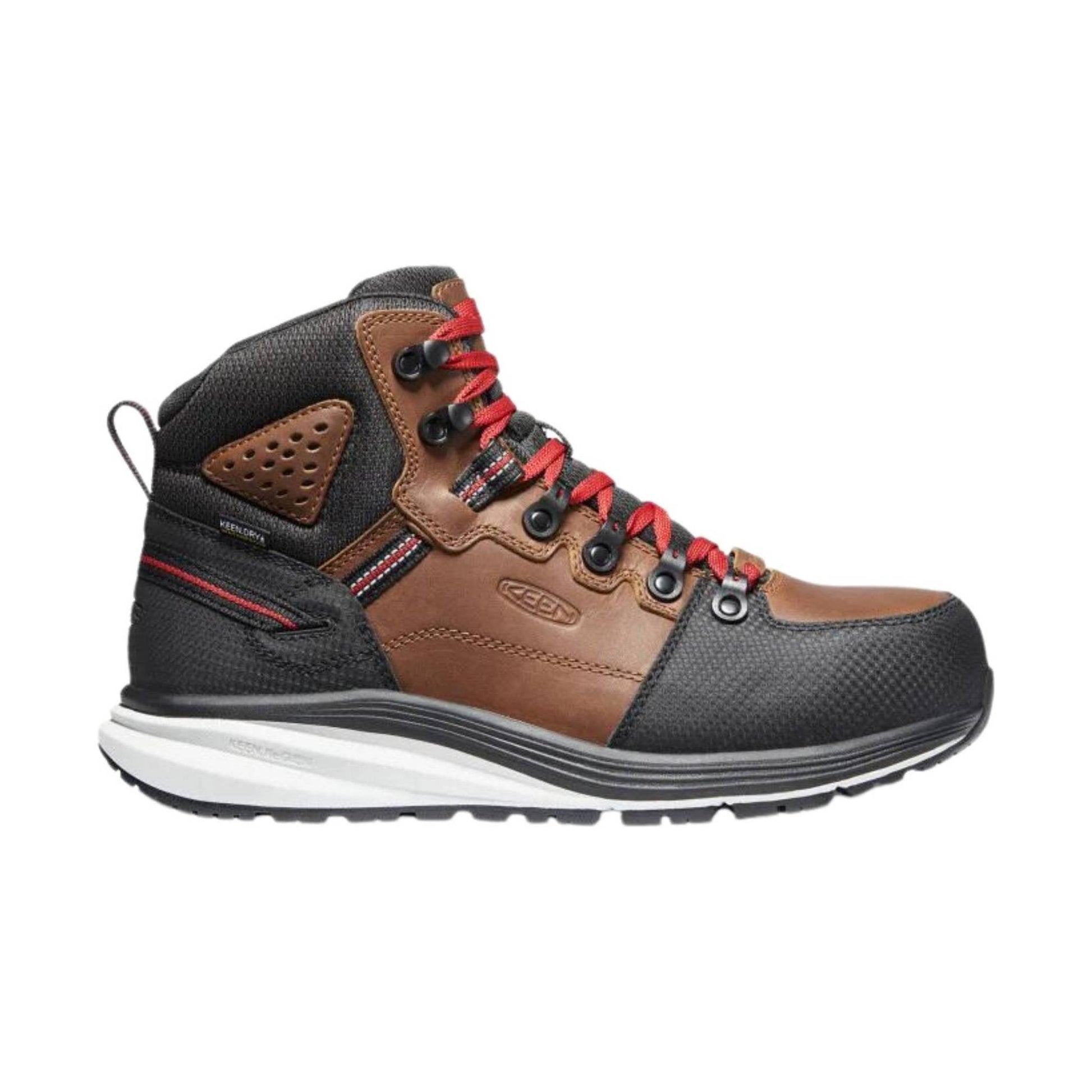 KEEN Utility Men's Red Hook Mid Waterproof Carbon Fiber Toe Work Boot - Tobacco/Black by Lenny's Shoe & Apparel