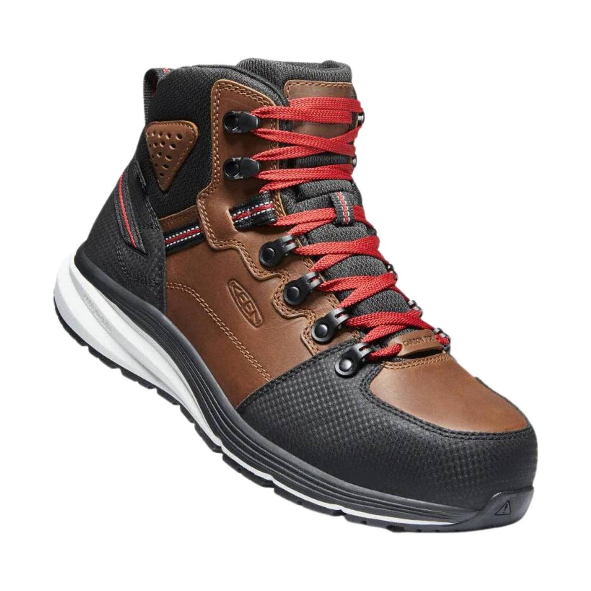 KEEN Utility Men's Red Hook Mid Waterproof Carbon Fiber Toe Work Boot - Tobacco/Black by Lenny's Shoe & Apparel