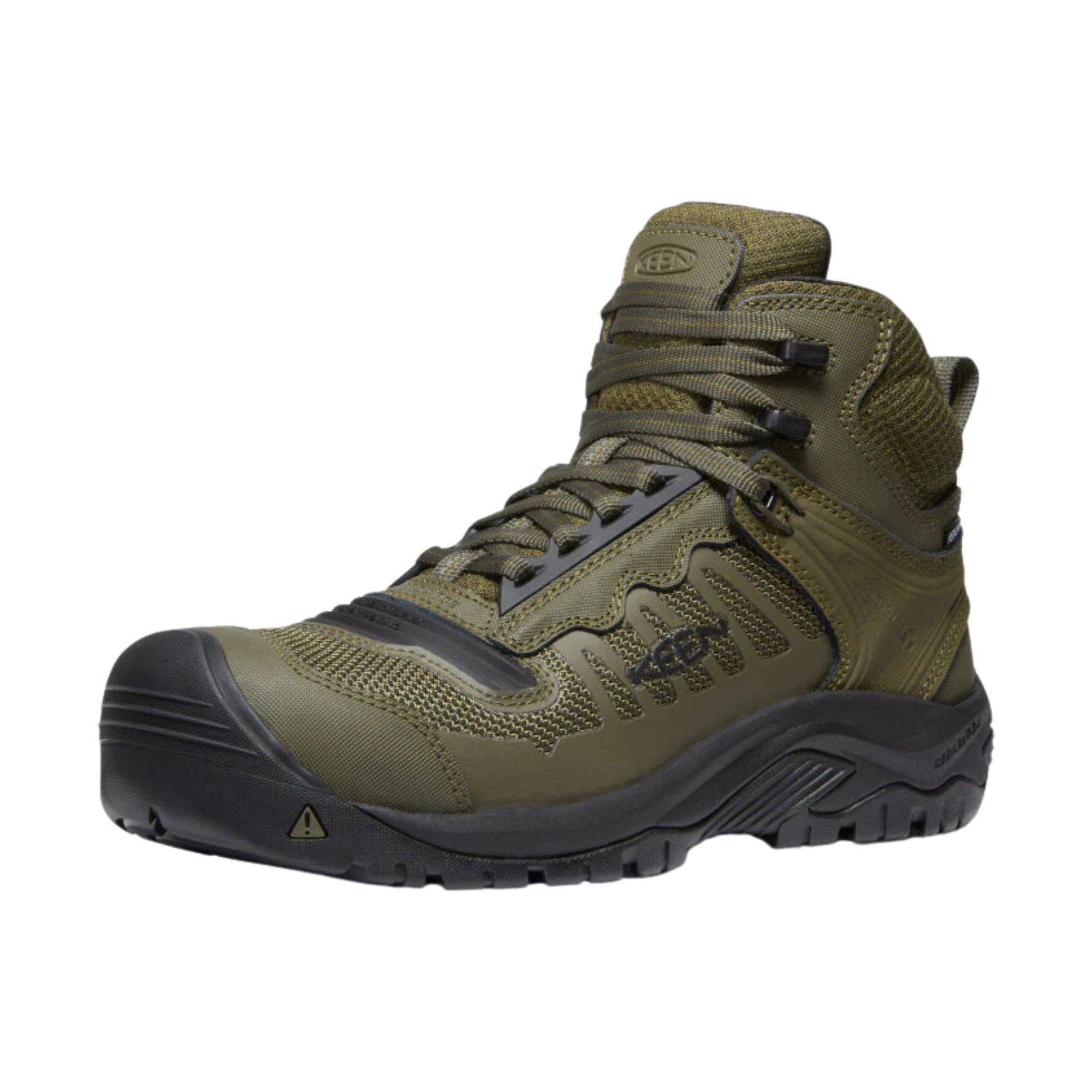 KEEN Utility Men's Reno Mid Waterproof Carbon Fiber Toe Work Boots - Dark Olive/Black by Lenny's Shoe & Apparel