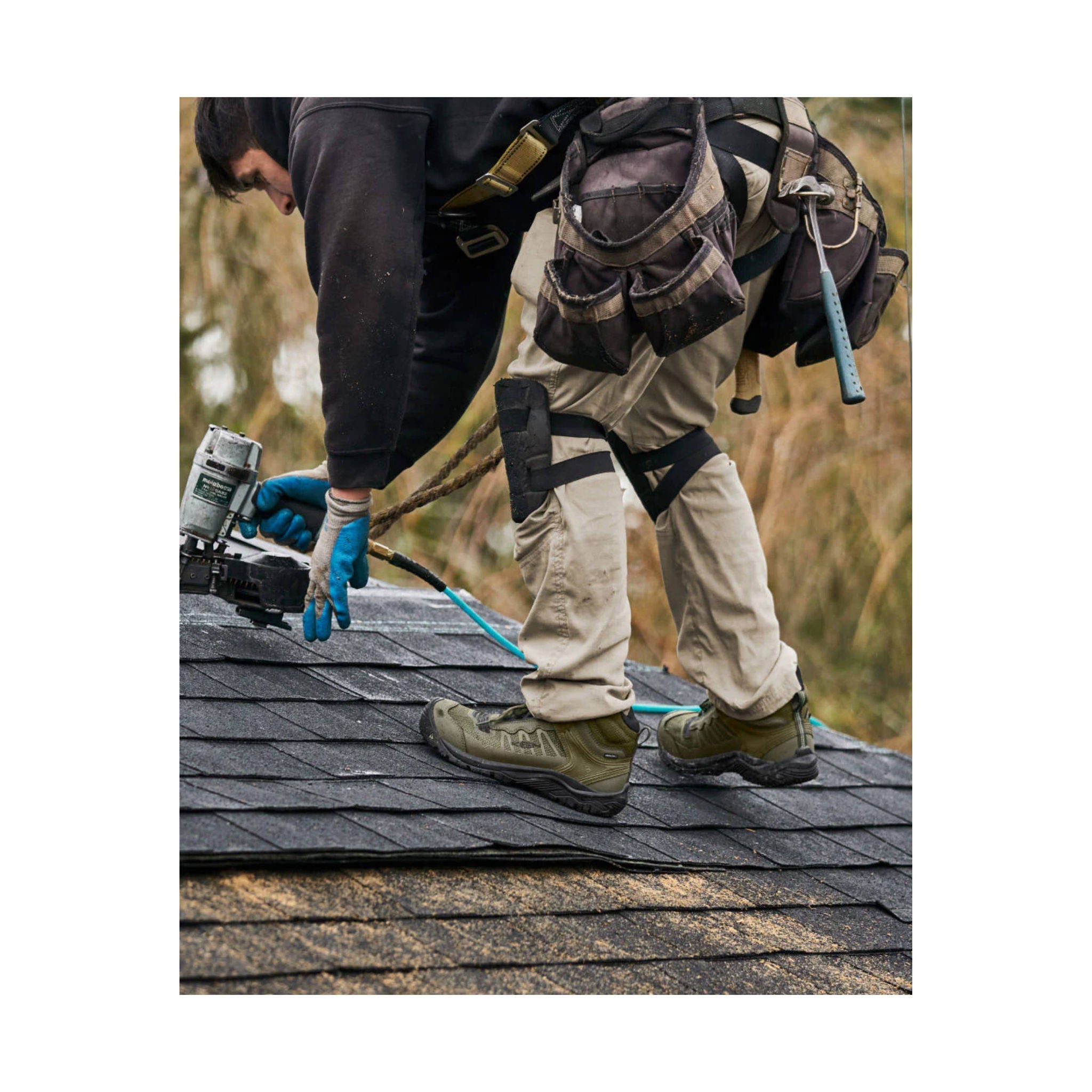 KEEN Utility Men's Reno Mid Waterproof Carbon Fiber Toe Work Boots - Dark Olive/Black by Lenny's Shoe & Apparel