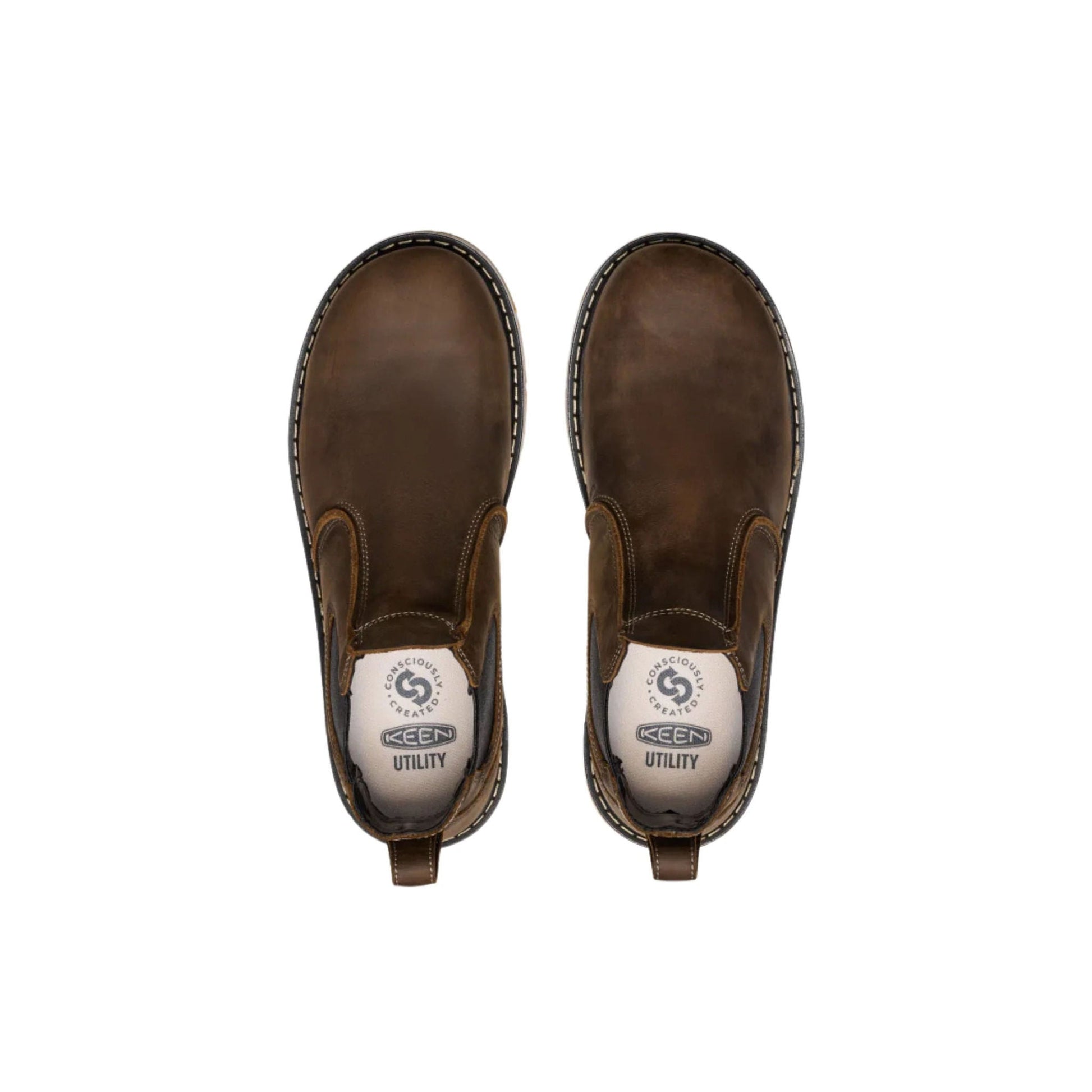 KEEN Utility Men's San Jose Chelsea 90 Degree Heel Aluminum Toe Work Boots - Cascade Brown/Gum by Lenny's Shoe & Apparel